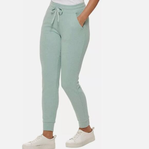 MARC NEW YORK by ANDREW MARC Ribbed Midweight Jogger Pants Mid Rise Green Size M - Picture 2 of 13